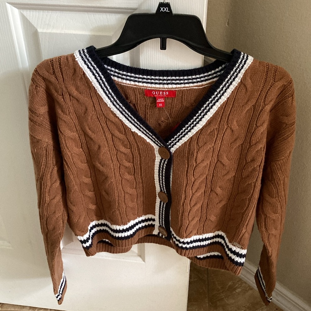Cable knit brown sweater GUESS XS